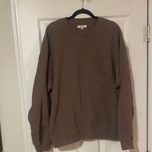 Madewell Men's Crewneck Sweater Sweatshirt Waffled Brown XL